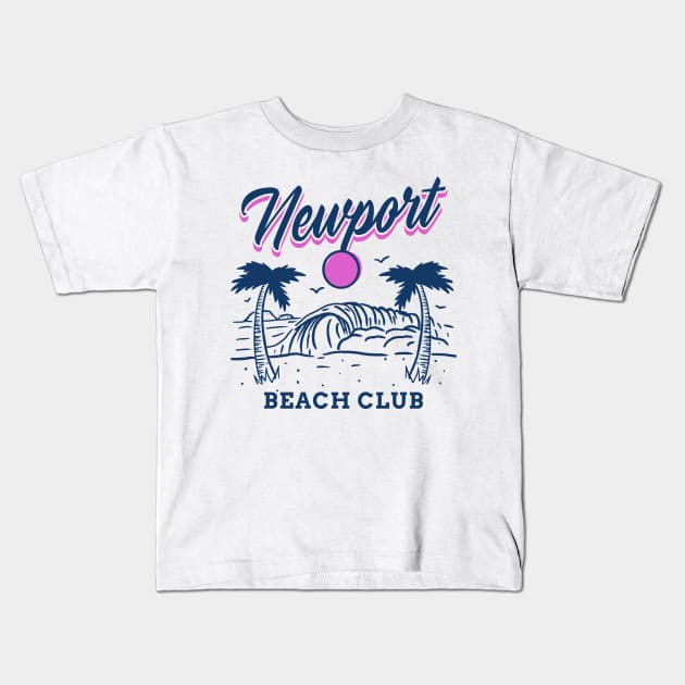 Newport Beach Club Kids T-Shirt by funandgames